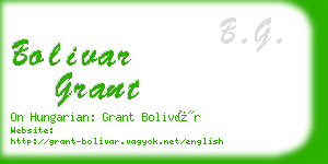 bolivar grant business card